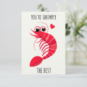 おもしろいお洒落のエビキャラクターイラストレーション カード (スタンド正面)