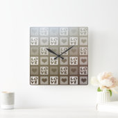 おもしろいお洒落の愛とハート スクエア壁時計 (ホーム)