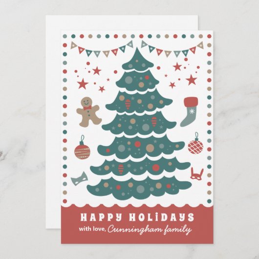 おもしろいお洒落の松の木 シーズンカード (正面/裏面)