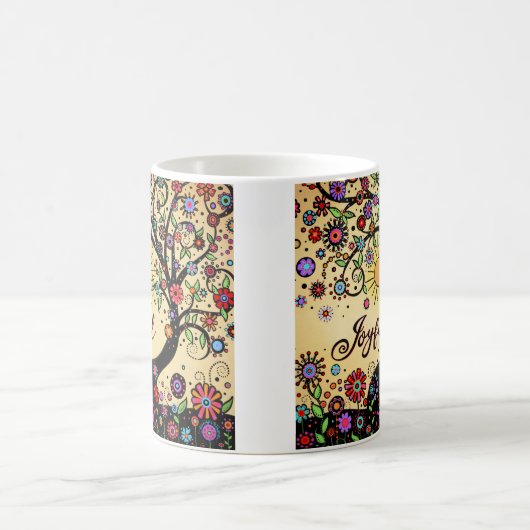 おもしろいお洒落の楽しい感動的喜び コーヒーマグカップ (中央)