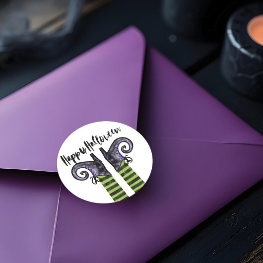 おもしろいお洒落イックウィッチハッピーハローウィン ラウンドシール