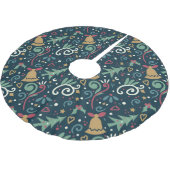 おもしろいお洒落ウィンタークリスマスホリデーグラフィックス ブラッシュドポリエステルツリースカート (アングル)