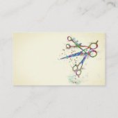 おもしろいお洒落カラフルはさみアイボリー 名刺 (裏面)