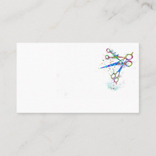 おもしろいお洒落カラフルハサミ 名刺 (裏面)