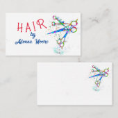 おもしろいお洒落カラフルハサミ 名刺 (正面/裏面)