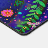 おもしろいお洒落カラフルフローラハートパーソナライズされた デスクマット (コーナー)