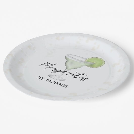 おもしろいお洒落カラーマルガリタカクテルドリンク ペーパープレート (アングル)