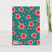 おもしろいお洒落ガーリーカラフルカスタムフローラ カード (裏面)