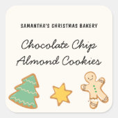 おもしろいお洒落クリスマスクッキージンジャーブレッド スクエアシール (正面)