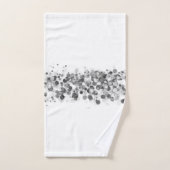 おもしろいお洒落シルバー黒丸オンホワイトタオル バスタオルセット (ハンドタオル)