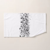 おもしろいお洒落シルバー黒丸オンホワイトタオル バスタオルセット (ハンドタオル)