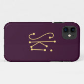 おもしろいお洒落スキー文字おもしろい深い紫の背景 Case-Mate iPhoneケース (裏面(横))