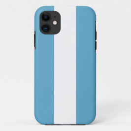 おもしろいお洒落スポーティ海ブルーホワイトレースストライプズ iPhone 11 ケース