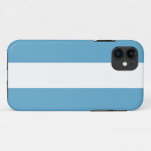 おもしろいお洒落スポーティ海ブルーホワイトレースストライプズ Case-Mate iPhoneケース (裏面(横))