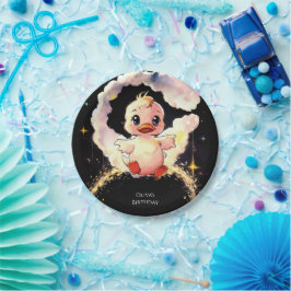 おもしろいお洒落ダック誕生日 ペーパープレート