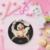 おもしろいお洒落ダック誕生日 ペーパープレート (パーティー)