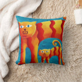 おもしろいお洒落トレンディーの猫と子猫 クッション (ブランケット)