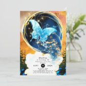 おもしろいお洒落バタフライ誕生日 招待状 (スタンド正面)