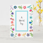 おもしろいお洒落フローラベリー誕生日挨拶 カード (黄色い花)