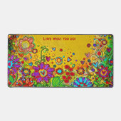 おもしろいお洒落フローラ黄パーソナライズされた引用文 デスクマット (正面)