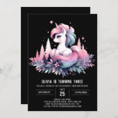 おもしろいお洒落ホース誕生日 招待状 (正面/裏面)