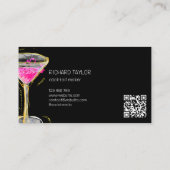 おもしろいお洒落マルティニバーテンカクテルウェイター 名刺 (裏面)