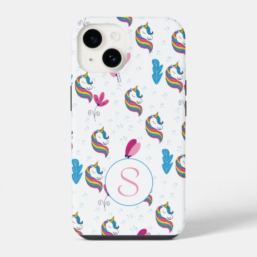 おもしろいお洒落ユニコーンモノグラム iPhoneケース (裏面)