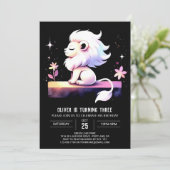 おもしろいお洒落ライオン誕生日 招待状 (スタンド正面)