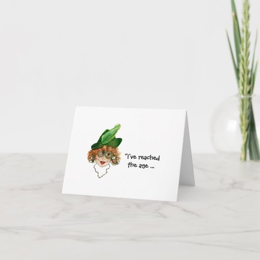 おもしろいお洒落レディのカー考えド カード (正面)