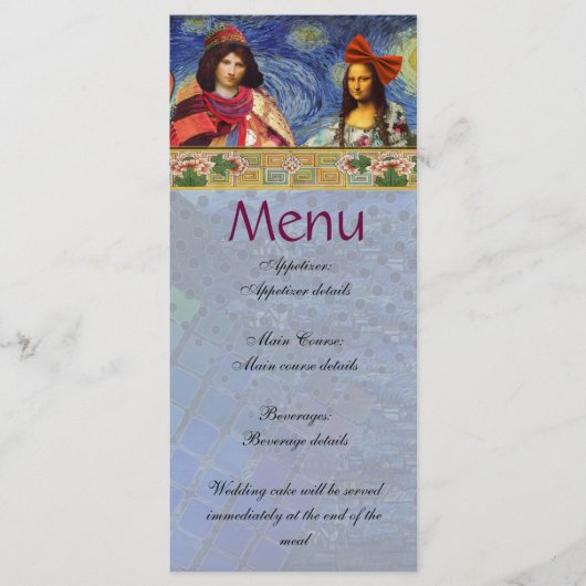 おもしろいお洒落ヴィンテージ結婚式メニュー メニュー (正面)