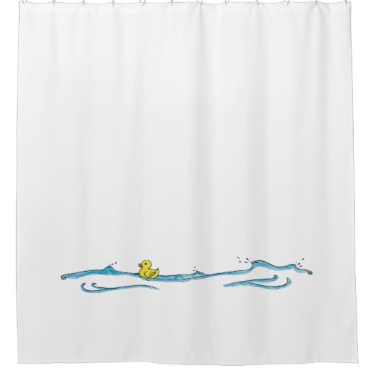 おもしろいお洒落可愛いアヒル シャワーカーテン (正面)