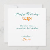 おもしろいお洒落大眼金魚お誕生日ケーキ カード (裏面)