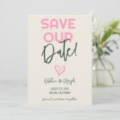 おもしろいお洒落手書き夏結婚写真 セーブザデート (スタンド正面)