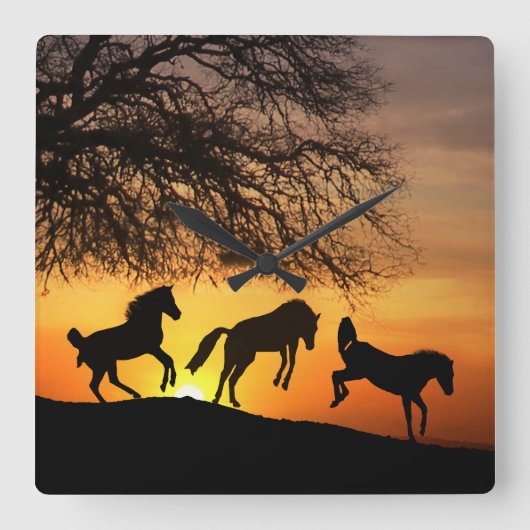 おもしろいお洒落時計 スクエア壁時計 (正面)