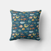 おもしろいお洒落海海魚の青い模様 クッション (裏面)