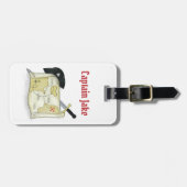 おもしろいお洒落海賊の宝の地図カスタム ラゲッジタグ (正面横)