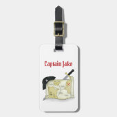 おもしろいお洒落海賊の宝の地図カスタム ラゲッジタグ (正面縦)