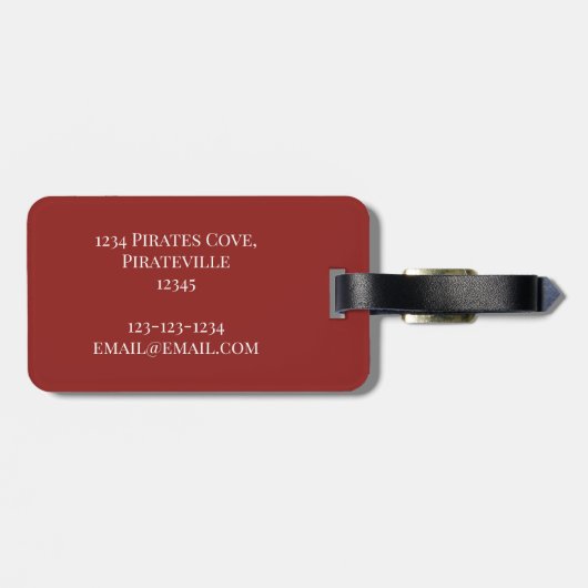 おもしろいお洒落海賊の宝の地図カスタム ラゲッジタグ (裏面横)
