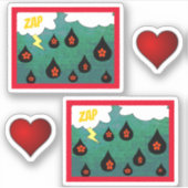 おもしろいお洒落漫画ブックポップ・アートのアートセット シール (正面)