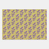 おもしろいお洒落濃い紫とはっきりした緑の水色 ラッピングペーパーシート (正面3)