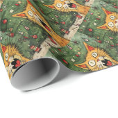 おもしろいお洒落熱狂する猫 ラッピングペーパー (ロールコーナー)