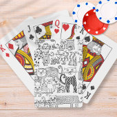 おもしろいお洒落猫の白黒パターン トランプ