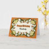 おもしろいお洒落秋の花火力CC0261誕生日 カード (黄色い花)