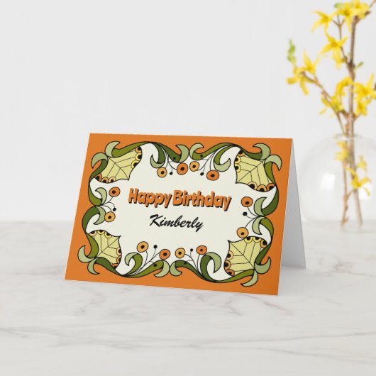 おもしろいお洒落秋の花火力CC0261誕生日 カード (黄色い花)