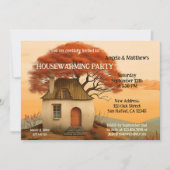 おもしろいお洒落芸術的引っ越し祝いパーティー 招待状 (正面)