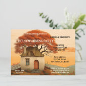 おもしろいお洒落芸術的引っ越し祝いパーティー 招待状 (スタンド正面)