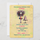 おもしろいお洒落誕生日 招待状 (正面)