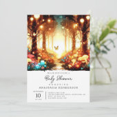 おもしろいお洒落魅惑の森の赤ちゃんシャワー 招待状 (スタンド正面)