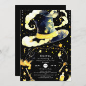 おもしろいお洒落魔法ウィザード誕生日 招待状 (正面/裏面)