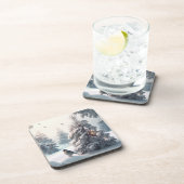 おもしろいお洒落、冬の森林動物コースター コースター (右側)